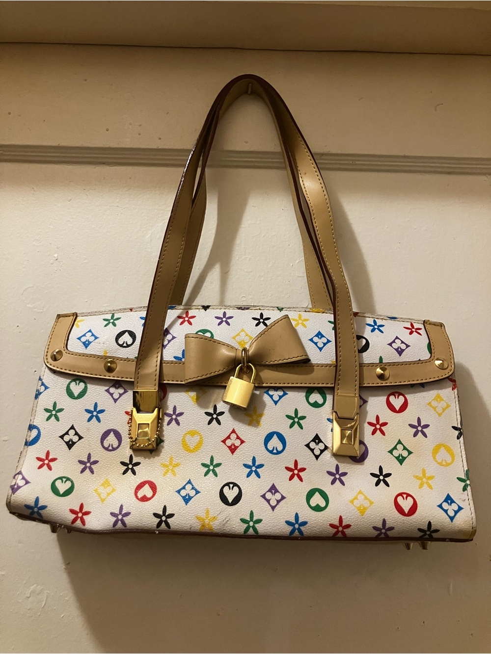 UNBRANDED/no name brand Y2K Monogram Multicolor Patterned Bag with bag charms